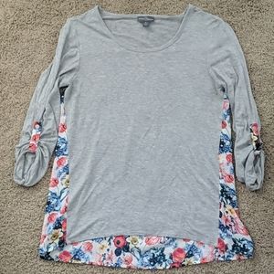 Market & Spruce gray floral shirt